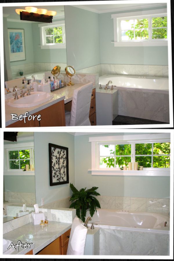 Remove yur personal products from the bathroom when you home stage