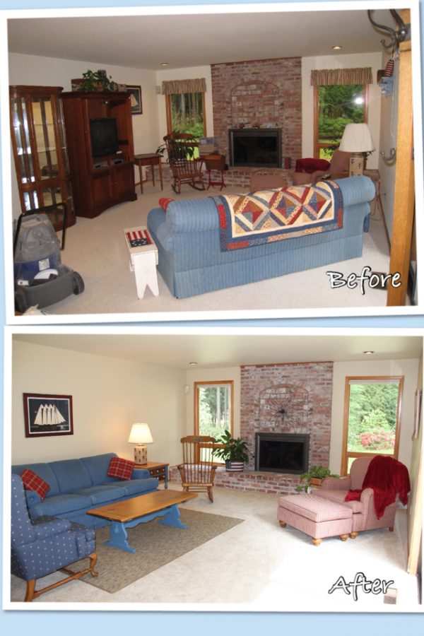 Staging a family room in Redmond WA