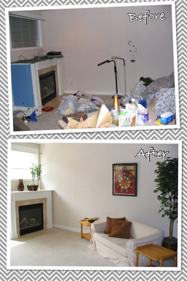 Family room staged in Bellevue WA