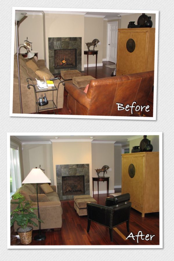 Staging a family room in Redmond WA