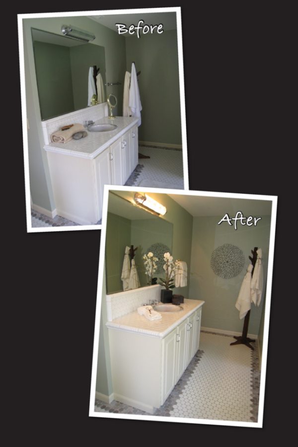 Staging a master bathroom