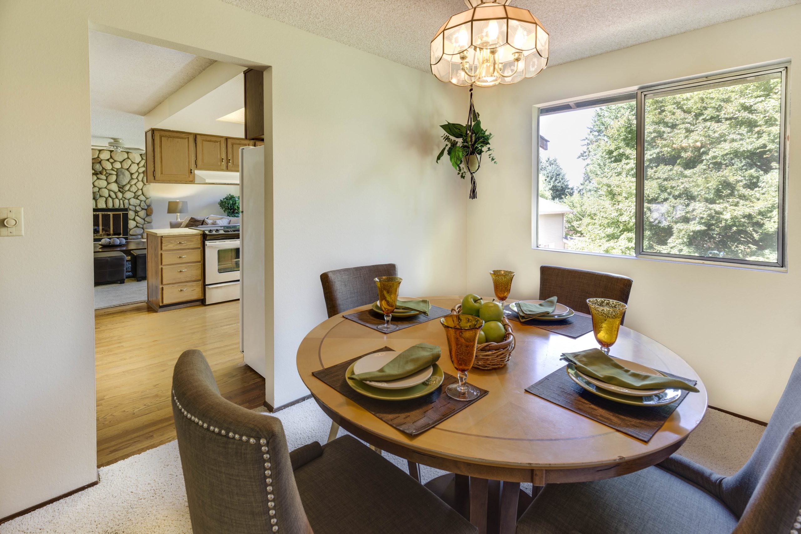 Dining room with warm colors