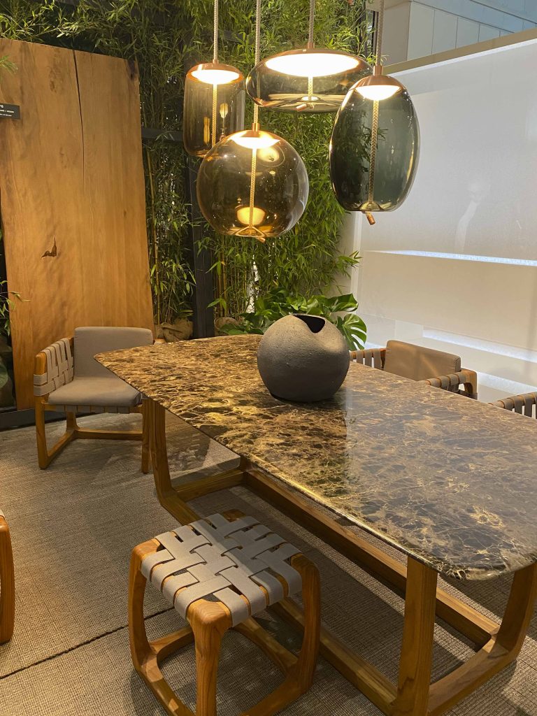 Oversized amber glass chandelier