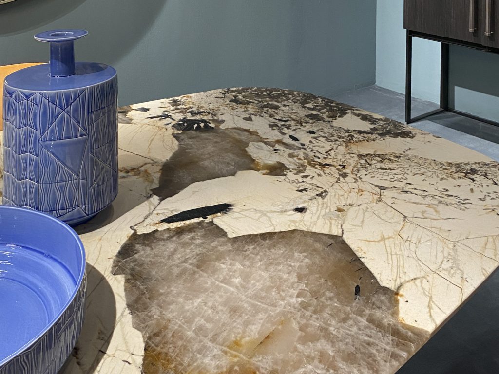 Brown and beige stone table top