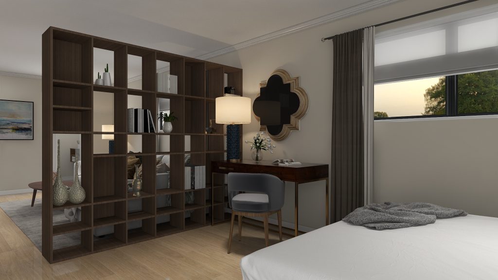 Using a bookcase as a room divider