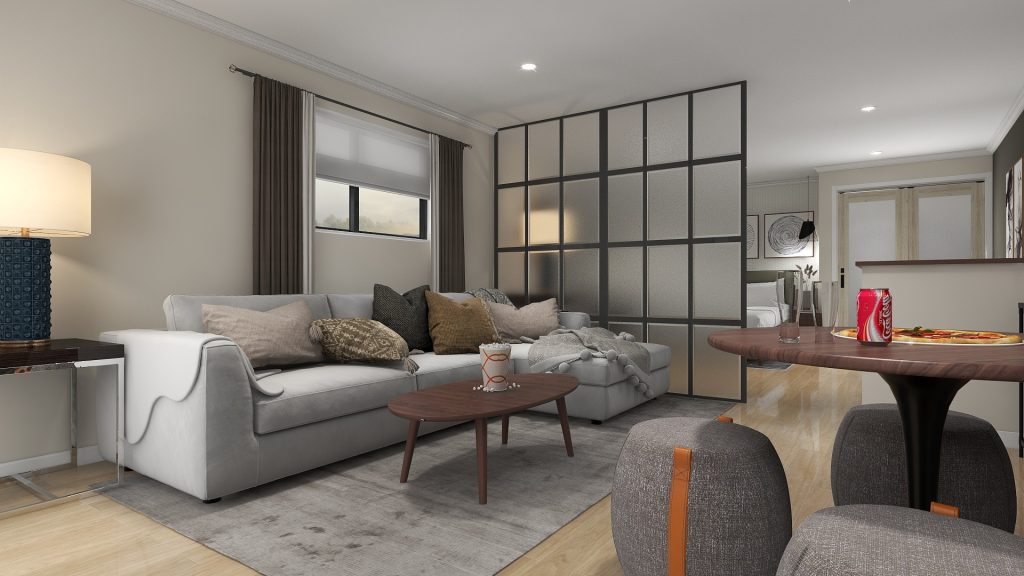 Using frosted glass as a room divider