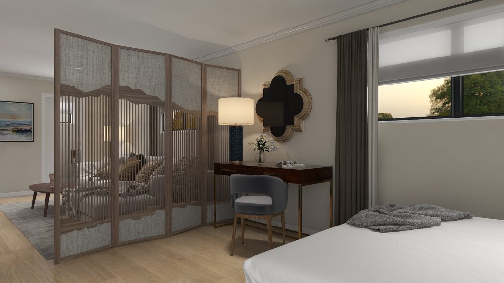Using a screen as a room divider