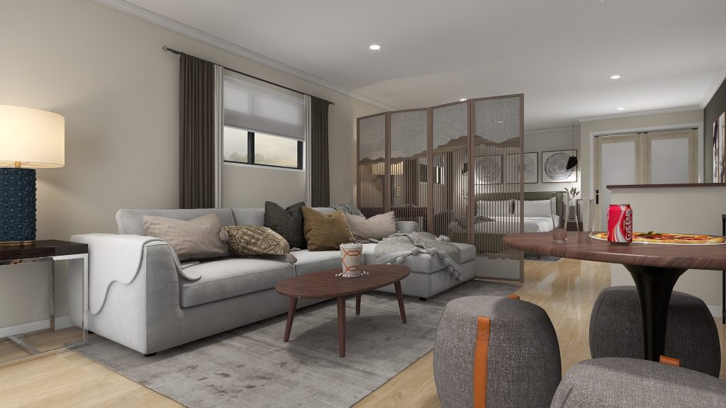 Using a screen as a room divider