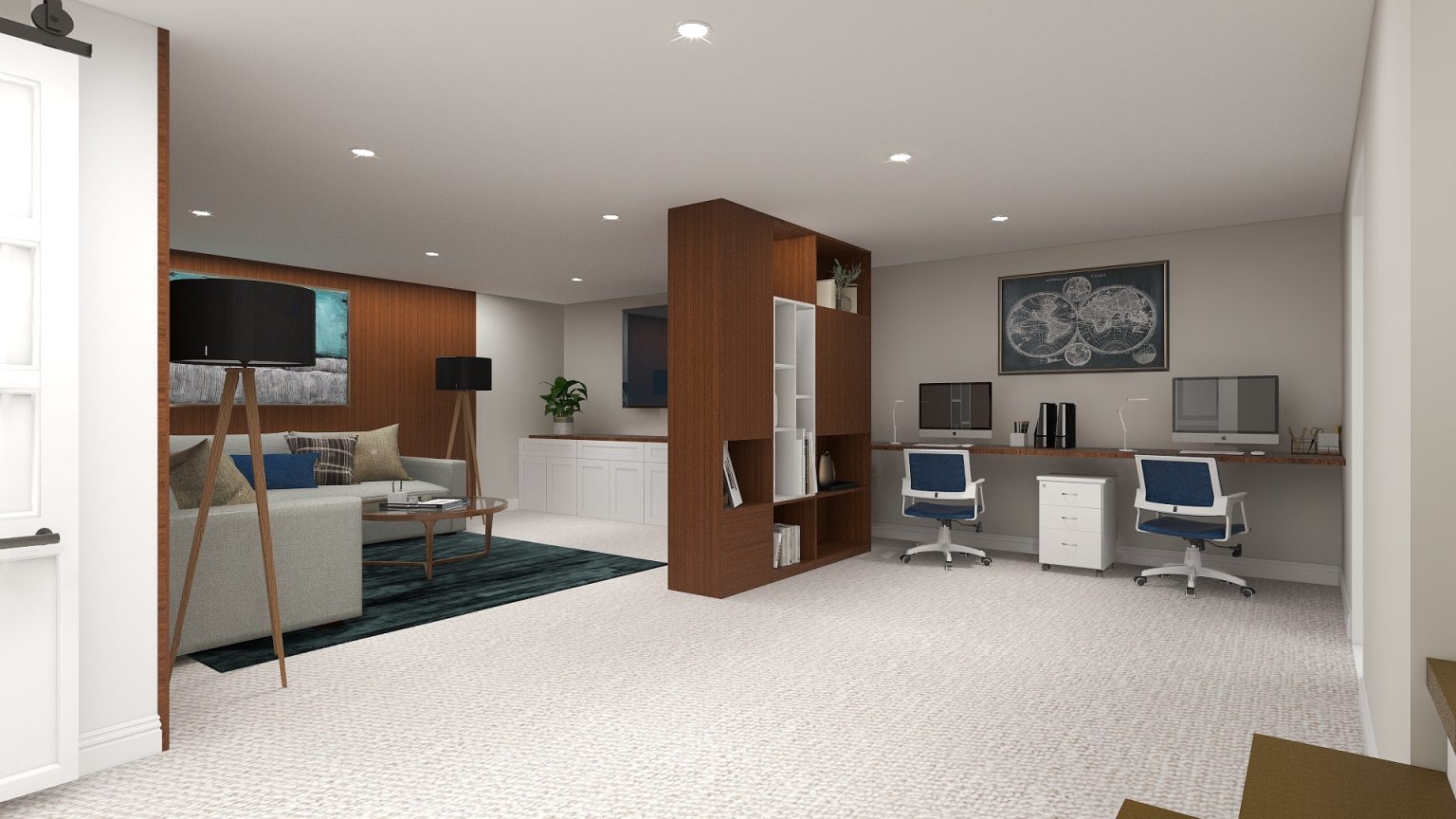 Hiding a pillar with a bookcase