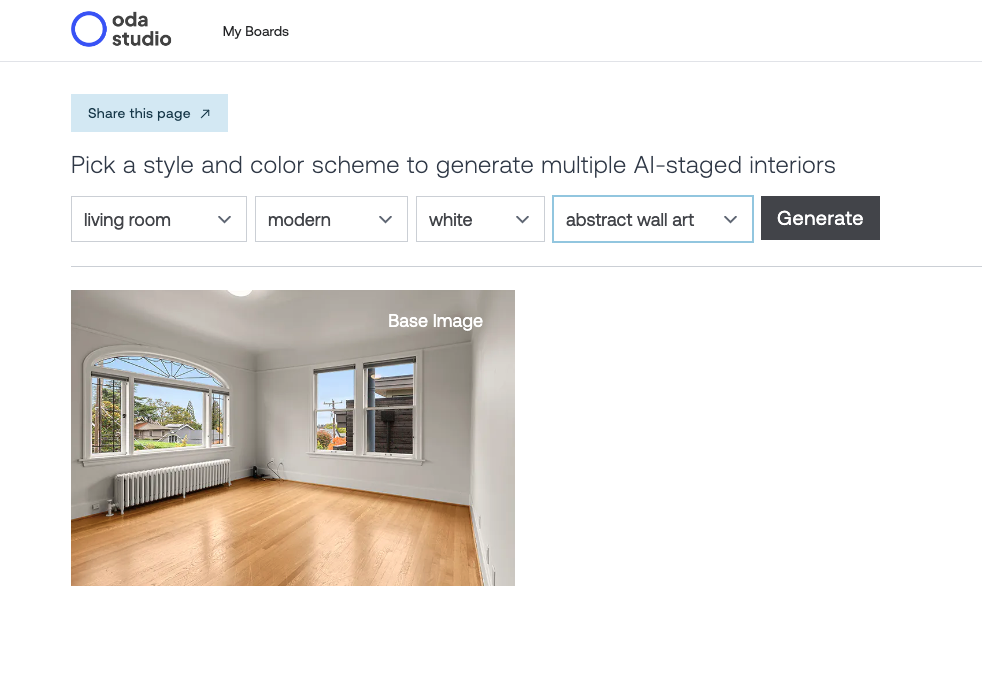 Oda Studio virtual staging