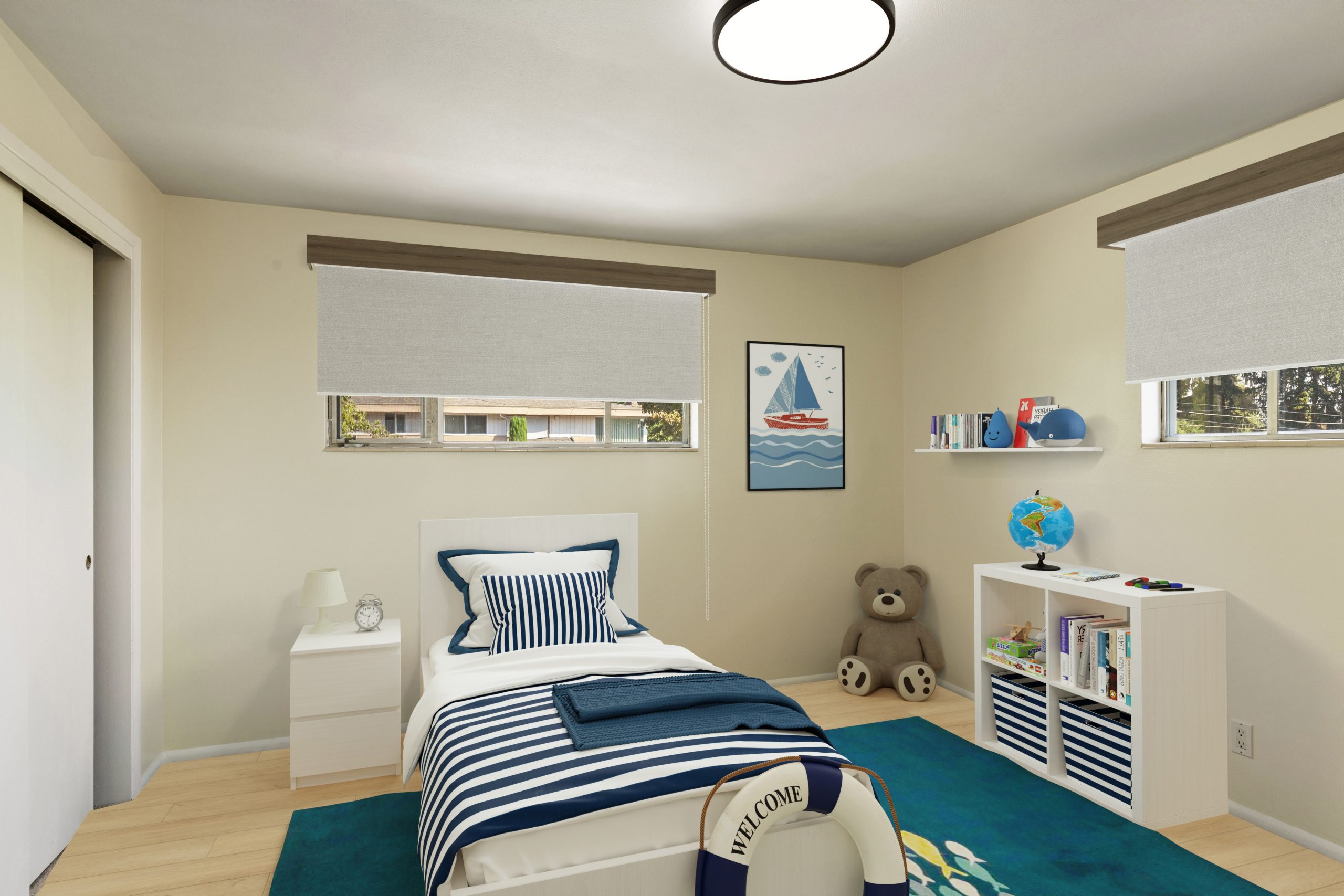 Single bedroom virtually staged