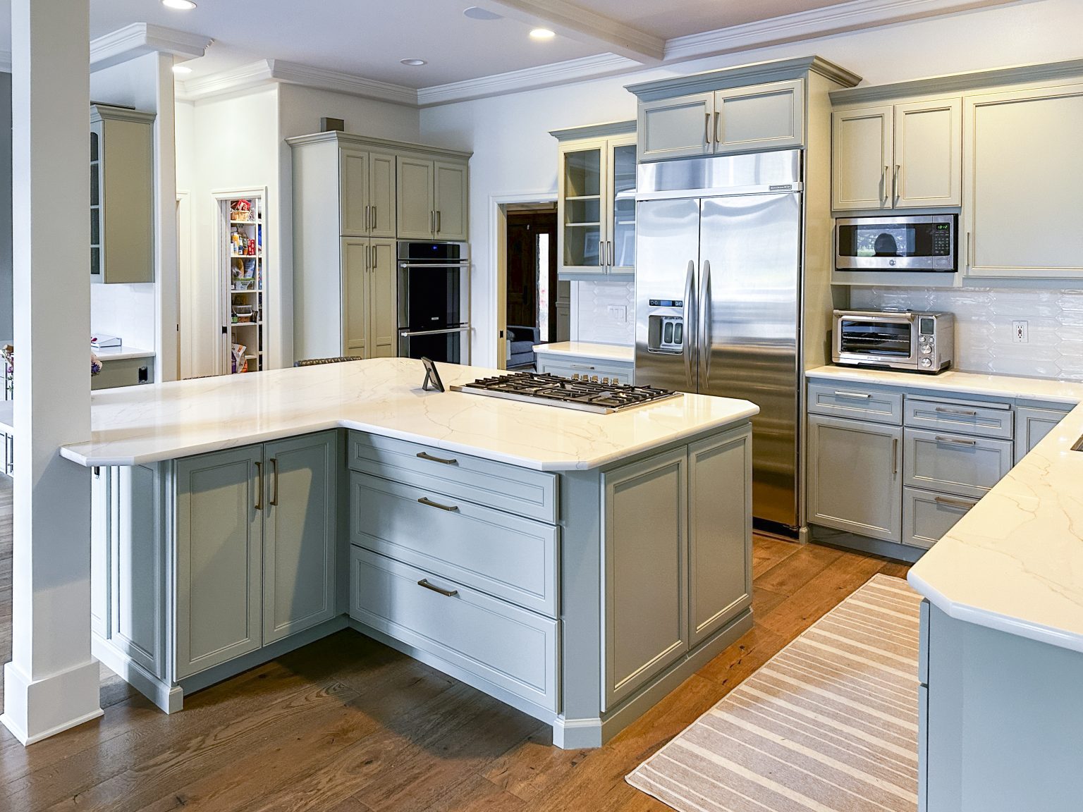 SW Escape Gray kitchen cabinets