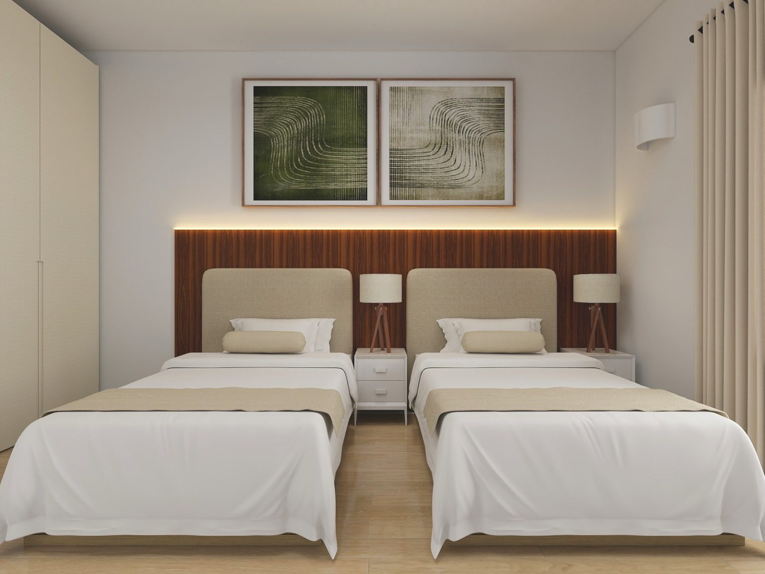 Headboard for twin beds