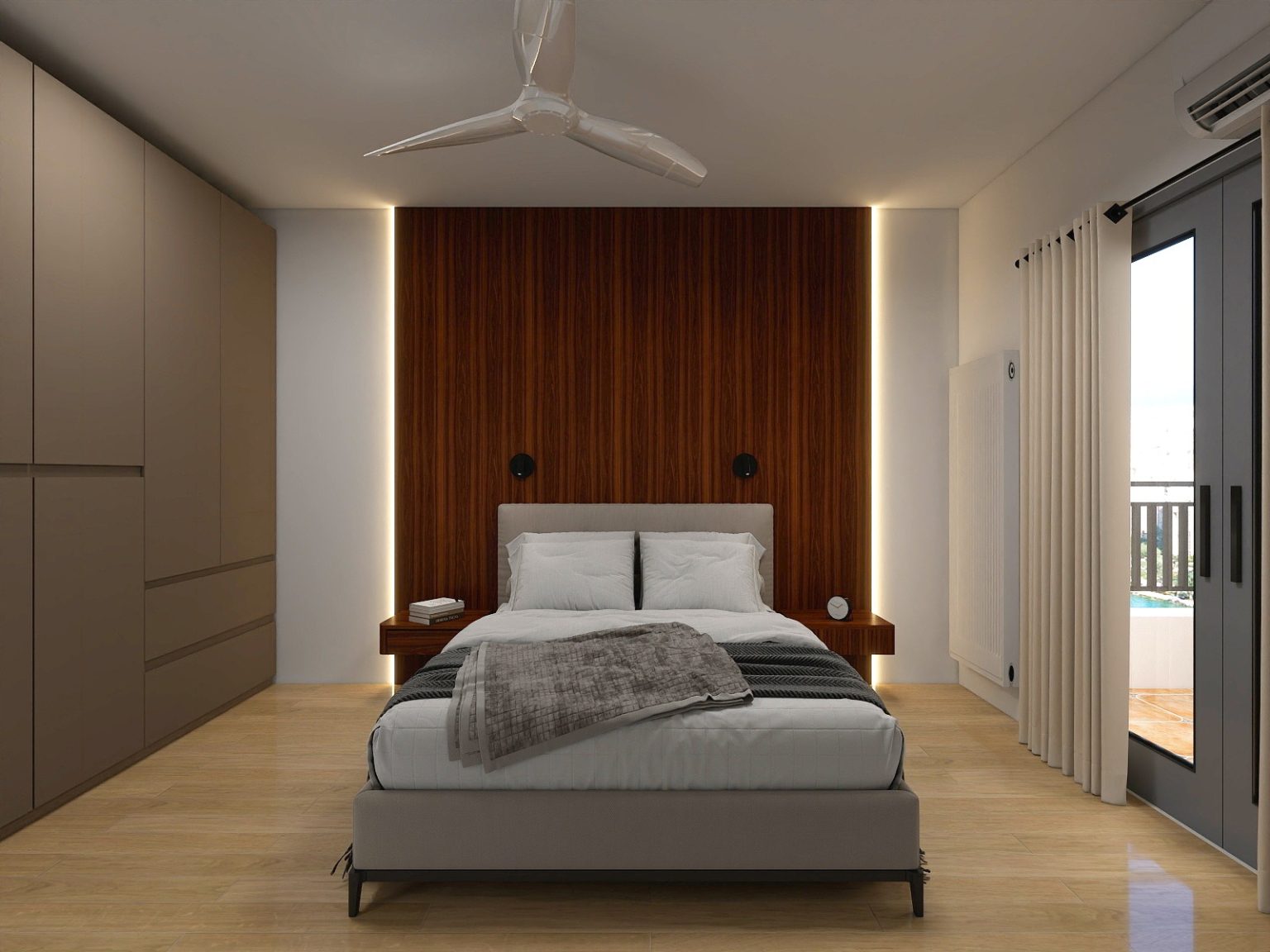 Tall wooden headboard