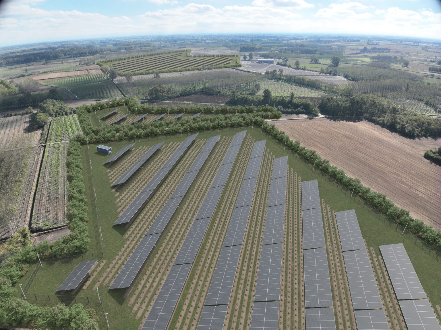 erial 3D render showing layout, scale, and land integration.